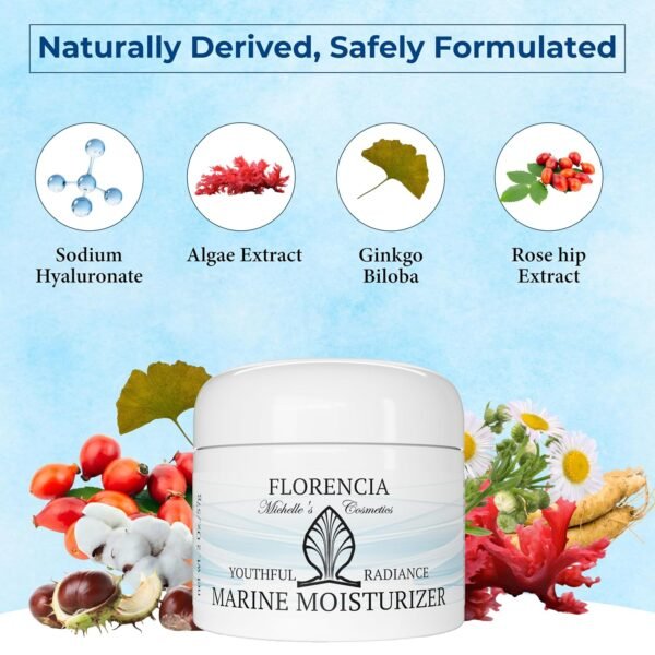 81KDsKji6pL._SL1500_.jpg Florencia Marine Moisturizer - Youthful Radiance Face & Neck Cream - Hydrating, Wrinkle-Reducing, Firming Cream with Hyaluronic Acid for Men & Women, 2 oz
