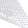 Yimobra Bathtub Mat Non Slip, Super Strong Suction Cups, 27.5"x15.5" Long Shower Mat with Drain Holes, Machine Washable Fast Draining Bath Mats, Bathroom Essentials,Clear