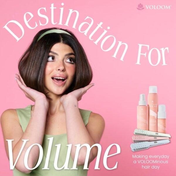 81KHXq9HIL._AC_SL1500_.jpg VOLOOM Petite 1” Inch Professional Volumizing Ceramic Flat Iron - Hair Volumizer & Styling Tool with Adjustable Temp & Auto Shut-Off for Lasting Volume for Medium or Fine Hair - Heat Resistant Case