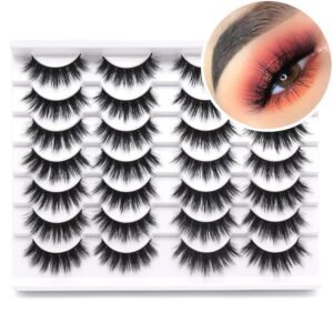 81KHzYQLWyS._SL1500_.jpg Losha Eyelashes Natural Look Faux Mink Lashes Pack Handmade Fluffy False Eyelashes 14 Pairs Eye Lashes (815)