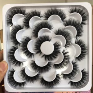 ALICROWN Fuzzy Mink Lashes, Faux Mink Eyelashes 3D Volume Lashes Pack Handmade Dramatic Thick Crossed Fake Eyelashes Soft Reusable 10 Pairs
