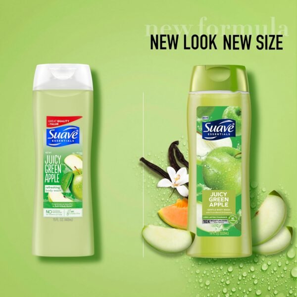 Suave Moisturizing Body Wash, with Juicy Apple and Vitamin E Extract, No Parabens, No Phtahaltes, 18 Oz Pack of 6