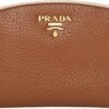 81Kek2WmYrL._AC_SL1500_.jpg Prada Contenitore Caramel Brown Pebbled Leather Cosmetic Case Clutch Bag 1ND005