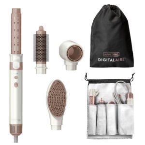 81KnIc3lSoL._SL1500_.jpg DigitalAIRE Multi Hair Styler, Air Styling System for Curls, Waves, Blowouts & Volume, 4 Attachments to Personalize Your Look Plus Storage Bag, White