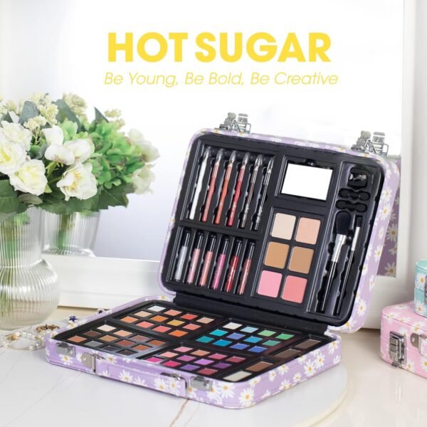 81KrNXceEGL._SL1500_.jpg Hot Sugar Makeup Kit for Teenager Girls 10-12, All in One Beginner Makeup Kit for Women Full Kit, Teen makeup kit Cosmetic Gift Set on Birthday Christmas(PURPLE DAISY)