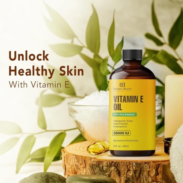 81Ku5Ww2eNL._SL1500_.jpg Botanic Hearth Vitamin E (Glass Bottle 2 fl oz) | 100% Pure & Natural | 35,000 IU | For Growth of Nails, Hair, Eyebrows & Eyelashes | Includes Brush Set | Hair & Body Oil