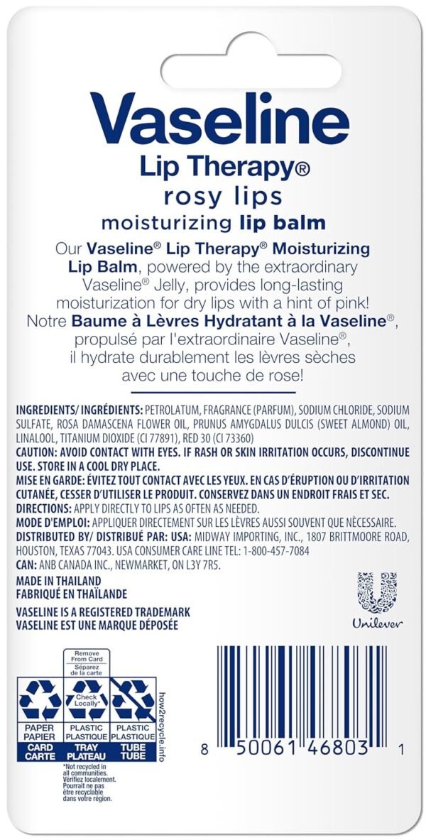 Vaseline Lip Therapy Rosy Lips Moisturizing Lip Balm - Twin Pack (2-Pack)
