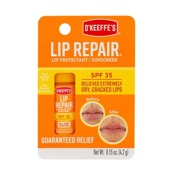 O'Keeffe's Lip Repair SPF 35 Lip Balm - Stick (3 Pack) - Sun-Safe Moisturizer for Extremely Cracked, Dry Lips