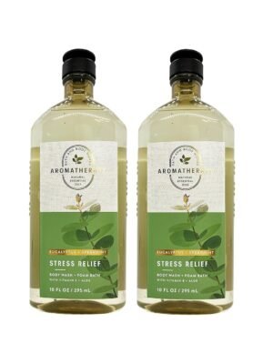 Bath and Body Works 2 Pack Aromatherapy Stress Relief Eucalyptus & Spearmint Shower Gel. 10 Oz.