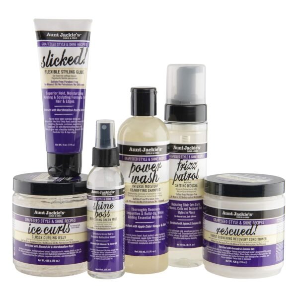 Aunt Jackie's Grapeseed Style and Shine Recipes Rescued Thirst Quenching Hair Recovery Conditioner Repair Treatment, Seals in Moisture, 15 oz