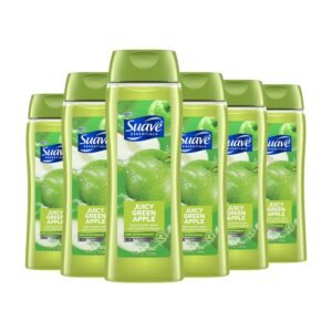 Suave Moisturizing Body Wash, with Juicy Apple and Vitamin E Extract, No Parabens, No Phtahaltes, 18 Oz Pack of 6
