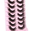 81LqghwYiTL._SL1500_.jpg Mink Lashes Wispy 6D False Eyelashes 17mm Volume Cat Eye Lashes that Look Like Extensions Strip Lashes Pack