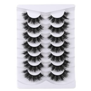 False Eyelashes Cat Eye Lashes Faux Mink Lashes Natural Look Fluffy Wispy Lashes That Look Like Extensions Pestañas Postizas D Curl Lash Strips Short Fox Eye Lashes 7 Pairs Pack