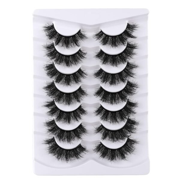 81MF01eQUEL._SL1500_.jpg False Eyelashes Cat Eye Lashes Faux Mink Lashes Natural Look Fluffy Wispy Lashes That Look Like Extensions Pestañas Postizas D Curl Lash Strips Short Fox Eye Lashes 7 Pairs Pack