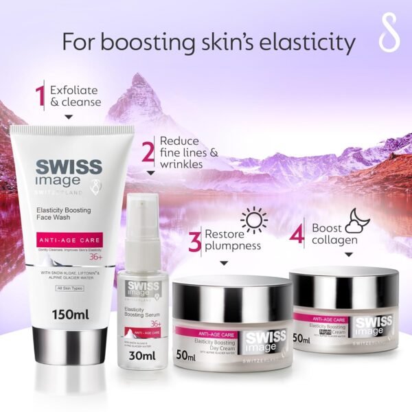 81MSajp7BNL._SL1500_.jpg Anti Age Elasticity Boosting Serum, 30 Ml, Instant Hydration & Collagen Boosting, Reduce Fine Lines & Wrinkles, Enriched With Snow Algae & Alpine Glacier Water For All Skin Types White