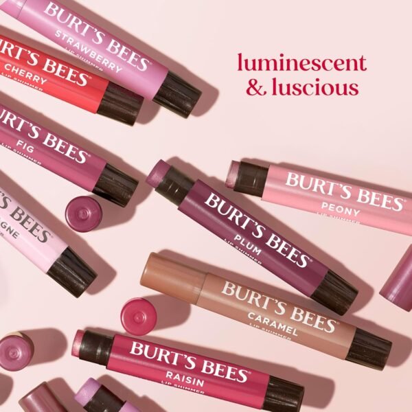 81MUJjTPx1L._SL1500_.jpg Burt's Bees Lip Shimmer Nude Collection, Tinted Lip Balm Stick, Moisturizing for All Day Hydration with Natural Glowy Pigmented Finish & Buildable Color, 3 Warm Shades; Value Pack, 3 Tubes x 0.09 Oz