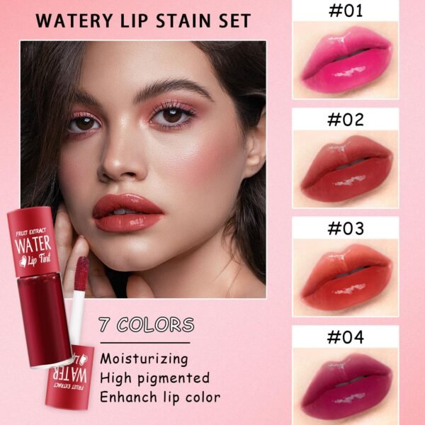 81MUhzLCxjL._SL1500_.jpg 7 Colors Lip Tint Stain Set, Plumping Mini Liquid Lipstick, Korean Lip Gloss Moisturizing Natural, Multi-Use Lip and Cheek Tint, Long lasting Non-Stick Cup Waterproof,High Pigment, Vivid Color (SET A)