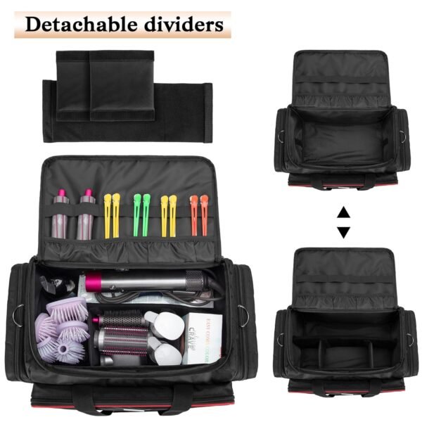 81Mi35UCSiL._SL1500_.jpg BAFASO Large Capacity Hairdresser Bag with Adjustable Dividers, Travel Barber Case Holds Various Hair Cutting Tools (NO ACCESSORIES), Black