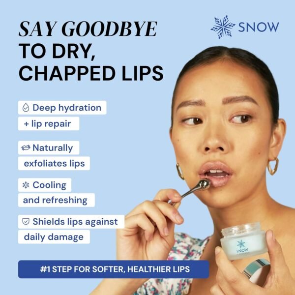 SNOW Lip Scrub Exfoliator - Sugar Scrub for Dry, Cracked Lips with Jojoba Oil, Lavender & Mint - Nourishes, Hydrates & Repairs - Treatment with Refreshing Formula, Comes with Dual Applicator