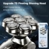 7D Head Shavers for Bald Men, Upgrade 5 in 1 Waterproof Electric Razor Men's Grooming Kit, Detachable Wet/Dry Anti-Pinch Head Shavers for Bald Men, LED Display Type-C Charge Head Shaver