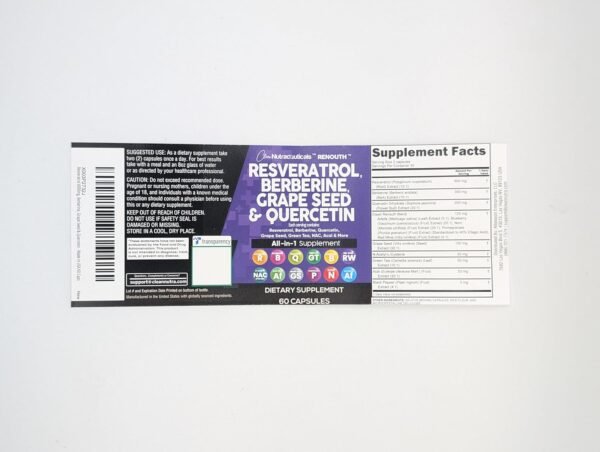 81MvFRqNgrL._AC_SL1500_.jpg Clean Resveratrol Supplement | Berberine Grape Seed Extract Quercetin Green Tea Extract Acai Noni Polyphenol Supplement for Women & Men Anti Aging N-Acetyl Cysteine NAD Booster