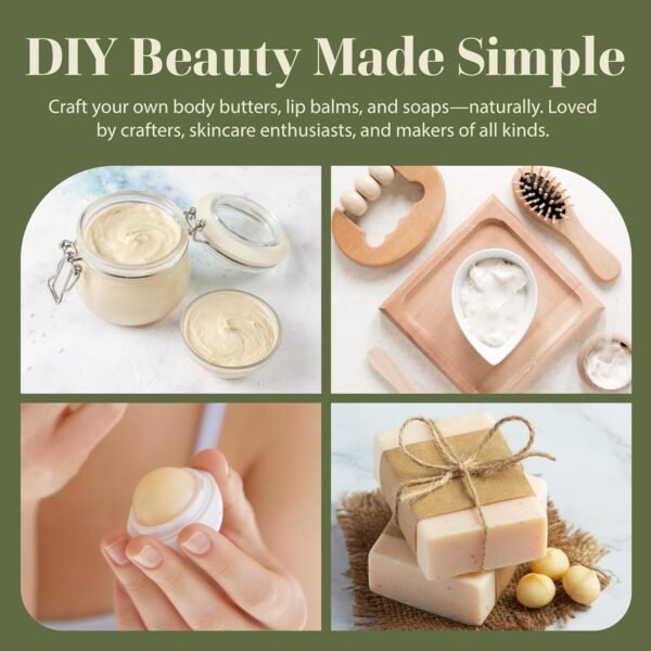 Organic Unrefined Raw African Ivory White Shea Butter 8oz - Moisturizing Raw Shea Butter Bar for Skin & Hair, DIY Lip Balm Base, Cream, Soap & Lotion Making Supplies Kit, Skincare