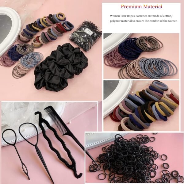 81N2SJvDAbL._SL1500_.jpg YANRONG 755PCS Hair Accessories for Woman Set Seamless Ponytail Holders Variety Hair Scrunchies Hair Bands Scrunchy Hair Ties For Thick and Curly (Mix)