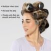 81N9LdyCNEL._SL1500_.jpg Conair Heatless Curlers 31 Count - Heatless Curls Overnight, Assorted Sizes - Self Grip Hair Rollers - Hair Styling Tools - Black & Gray - w/Storage Case