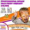 Face Painting Kit for Kids - 20 Colors Water Based Non-Toxic Paint With Stencils & Brushes - Professional Body Makeup Kit for Parties, Birthdays, Halloween
