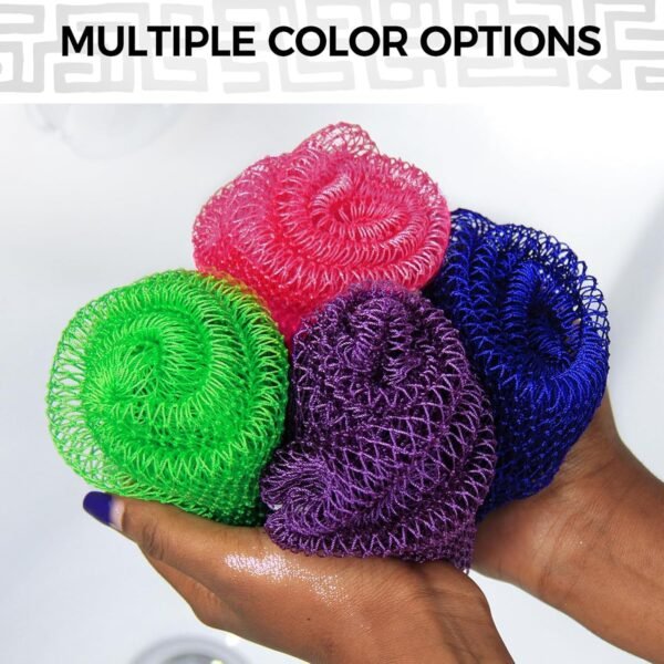 81NqZIY8qwL._AC_SL1500_.jpg African Net Sponge Authentic - 2 Pieces Exfoliating Body Scrubber Bath Sponge - Back Scrubber Washcloth for Shower with Travel Bag - Real African Scrub Exfoliator Body Care Bathing Accessorie