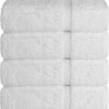 Chakir Turkish Linens | Hotel & Spa Quality 100% Cotton Premium Turkish Towels | Soft & Absorbent (4-Piece Bath Towels, White)