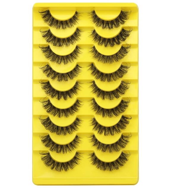 81O7m3ZXsvL._SL1500_.jpg False Eyelashes Russian Strip Lashes D Curl Wispy Natural Look Faux Mink Lashes Like Eyelash Extension Fluffy zanlufly Transparent Band Cat Eye Fake Eyelashes Pack