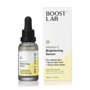 81OBVK7HRJL._SL1500_.jpg BOOST LAB Vitamin C Brightening Serum for Men & Women Radiant Skin & Face– Evens Skin Tone, Clear Dark Facial Spots- Simple, Pure & Potent- Paraben, Sulphate, Fragrance & Cruelty Free- 30 ml (1 fl oz)