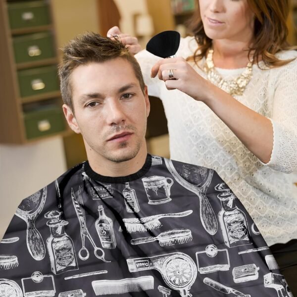81OGj-9GB-L._SL1500_.jpg NICEMOVIC Hair Cutting Barber Cape for Men Women Kids with Neck Duster Brush and Barber Brush, Professional Barber Accessories Cleaning Supplies for Salon Haircut Styling