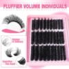 81OKiUR2hL._SL1500_.jpg Fluffier Lash Clusters Thick Volume Lash Extension 10-18mm Cluster Eyelash Extensions DIY Individual Lashes Wispy at Home Pestañas Pelo a Pelo by ALPHONSE (60D+80D+100D, 300pcs)