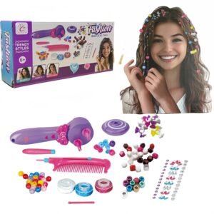 81OLH4EeafL._AC_SL1500_.jpg Hair Braider for Girls, Automatic Hair Braider Hair Beads for Girls, Hair Styling Kit Girls Hair Braider Tool, with Hair Beads, Ropes and Shining Stickers AA Battery not Included