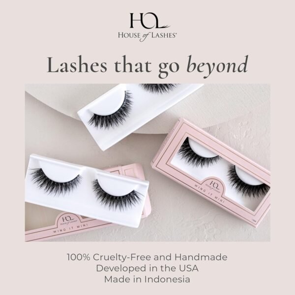 81OaRQHyjSL._SL1500_.jpg House of Wing It Mini False Eyelashes - Comfortable Fake lashes for Soft and Fairy Lashes for Winged Eye Look, Comfortable Fluffy Lashes