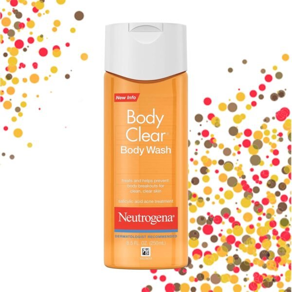 Neutrogena Body Clear Acne Body Wash, 2% Salicylic Acid Acne Medication, Oil-Free & Glycerin for Breakouts on Back, Chest & Shoulders, Non-Comedogenic, Gentle on Skin, Unscented, 8.5 Fl Oz, 3 Pack†