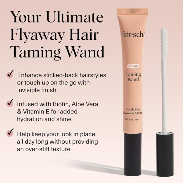Kitsch Fly Away Stick for Hair - Edge Control Stick for Flyaways, Baby Hairs & Bangs - Taming Wand Hair Mascara - Travel Size Styling Essential – 18mL