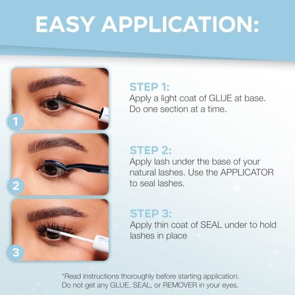 Ardell Seamless Under Lash Clusters Glue & Seal - Clear, Lash Glue for Cluster Lashes, Long Lasting Hold Eyelash Glue with Vitamins A, C, E, 4.2 g, 1-Pack