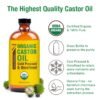 Seven Minerals New 16 fl oz Glass Bottle Castor Oil Organic Cold Pressed Unrefined Glass Bottle Pack - 100% Pure USDA Certified Organic Hexane Free