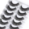 Veleasha Russian Strip Lashes D Curl False Eyelashes Fluffy Wispy Faux Mink Lashes 10 Pairs Pack (D01)