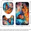 4 Pcs Flower Butterfly Shower Curtain Set with Non-Slip Rug, Toilet Lid Cover and Mat, Colorful Butterfly Shower Curtain with 12 Hooks,Waterproof Fabric Bath Curtain for Bathroom Decor