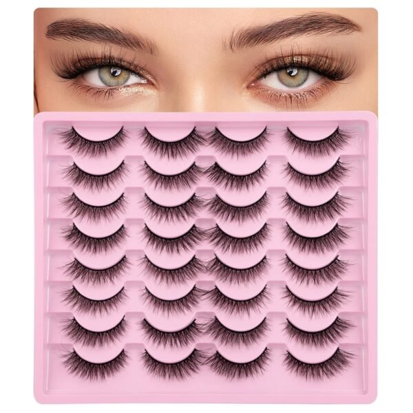 81PTUXrgGiL._SL1500_.jpg Lashes Natural Look Wispy Fasle Eyelashes 12mm Short Faux Mink Eyelashes Cat Eye Natural Strip Lashes Pack by Zegaine 16 Pairs