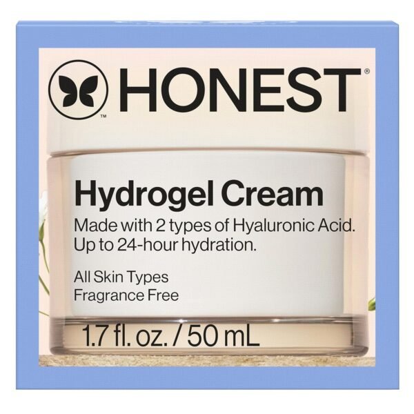 81PTqvbMyL._SL1500_.jpg Honest Beauty Hydrogel Cream with Hyaluronic Acid | Lightweight, Moisturizing Water Cream | Gentle for Sensitive Skin, Fragrance Free, Vegan | 1.7 fl oz