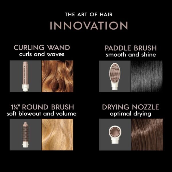 81PbA3tcbDL._SL1500_.jpg DigitalAIRE Multi Hair Styler, Air Styling System for Curls, Waves, Blowouts & Volume, 4 Attachments to Personalize Your Look Plus Storage Bag, White