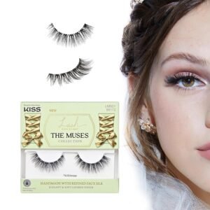 81PfvZqiqL._SL1500_.jpg KISS Lash Couture The Muses Collection False Eyelashes, 'Noblesse', 12 mm, Handmade, Refined Faux Silk, Contact Lens Friendly, Easy to Apply, Includes 1 Pair Reusable Strip Lashes