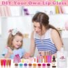 BRIPATI DIY Lip Gloss Making Kit, 46PCS DIY Lip Gloss Kit to Make Your Own Lip Gloss, Moisturizing Lip Glaze Handmade Set, Beginner Lip Gloss Kit, Lip Gloss Making Supplies Set for Women Girls