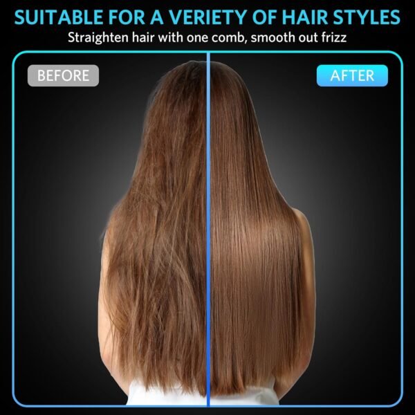 81QKq55-XmL._AC_SL1500_.jpg Cordless Hair Straightener Brush – Portable Ionic Hot Comb with 65W Fast Charger, Mini Travel Hair Straightening Brush for Women, Lightweight for On-The-Go Styling (Black)