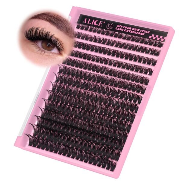 81QLV3X1oLL._SL1500_.jpg 280Pcs Wispy Individual Lashes DIY Eyelash Extensions 8-16MM D-Curly Lash Extensions Lash Clusters 80D Cluster Eyelashes DIY at Home by ALICE